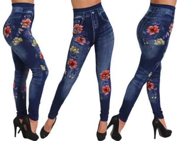

2018 горячие джинсы для женщин осень брюки женский деним узкие джинсы с высокой талией леггинсы тонкий карман женщина печати брюки одежда пл, Blue