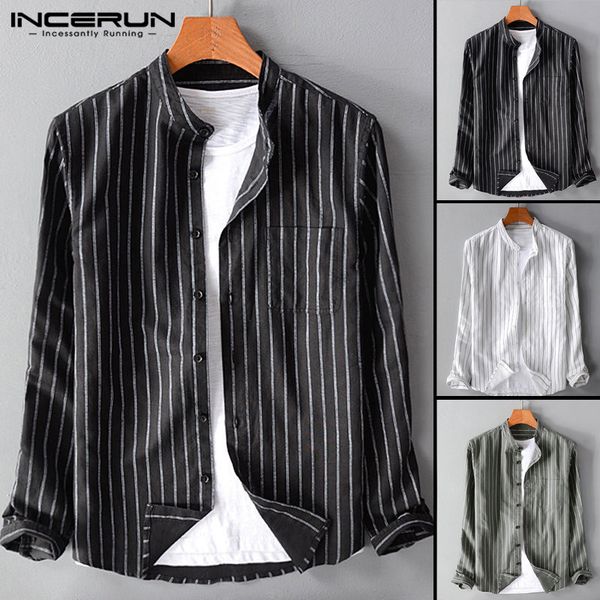 incerun 2019 casual shirt men shirts striped long sleeve plain loose social dress blouse fashion male camisa hombre autumn, White;black
incerun 2019 casual shirt men shirts striped long sleeve plain loose social dress blouse fashion male camisa hombre autumn, White;black