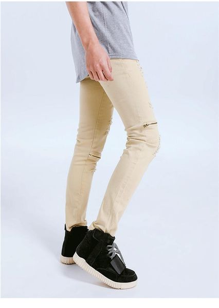 style fashion mid width pants hip hop ripped slim pants mens holes knee zipper stretch slacks street, Blue
style fashion mid width pants hip hop ripped slim pants mens holes knee zipper stretch slacks street, Blue