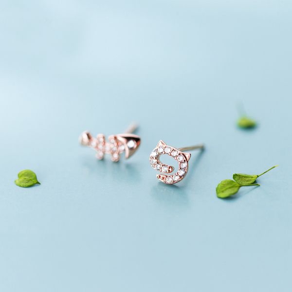 mloveacc genuine 925 sterling silver cat little cat & fish stud earrings for women brincos fine jewelry bijoux, Golden;silver
mloveacc genuine 925 sterling silver cat little cat & fish stud earrings for women brincos fine jewelry bijoux, Golden;silver