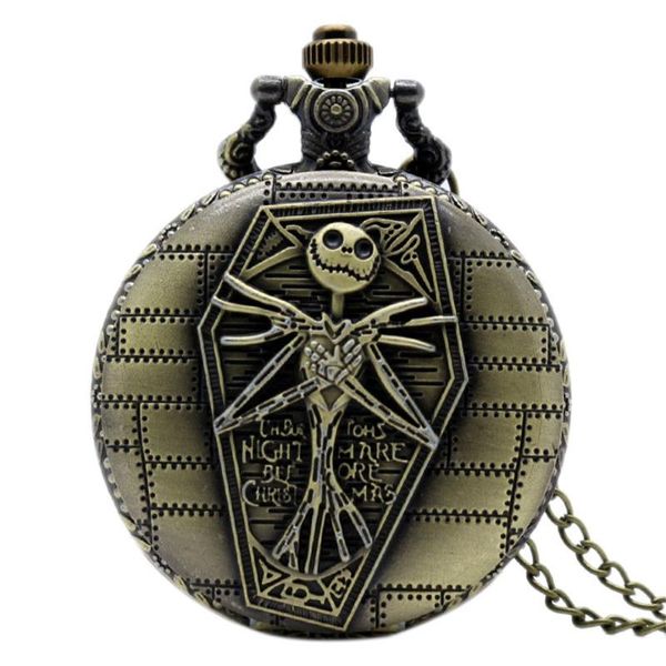 the nightmare before christmas pocket watch bronze jack with coffin carving slim chain cartoon fans clock unique halloween gifts, Slivery;golden
the nightmare before christmas pocket watch bronze jack with coffin carving slim chain cartoon fans clock unique halloween gifts, Slivery;golden