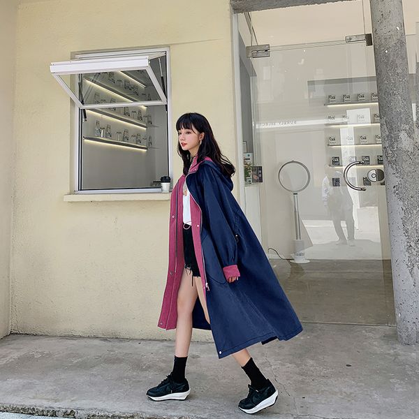 mid-length hooded long trench coat women's 2020 new spring autumn korean loose oversize windbreaker female cardigan outerwear, Tan;black
mid-length hooded long trench coat women's 2020 new spring autumn korean loose oversize windbreaker female cardigan outerwear, Tan;black