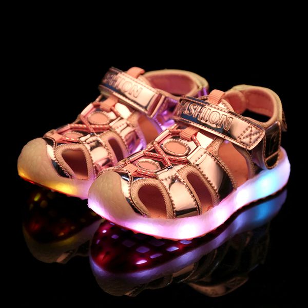 children's led usb charging shoes children's hook-ring shoes luminescent sandal led b021, Black;red
children's led usb charging shoes children's hook-ring shoes luminescent sandal led b021, Black;red