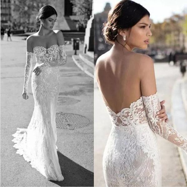 2019 new gali karten mermaid wedding dresses sheer neckline long sleeve bridal gowns custom made backless wedding dress plus size, White
2019 new gali karten mermaid wedding dresses sheer neckline long sleeve bridal gowns custom made backless wedding dress plus size, White