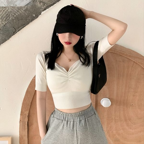 french half sleeve t-shirt female summer t-shirt 2020 bubble sleeve navel slim short knitted top, White
french half sleeve t-shirt female summer t-shirt 2020 bubble sleeve navel slim short knitted top, White