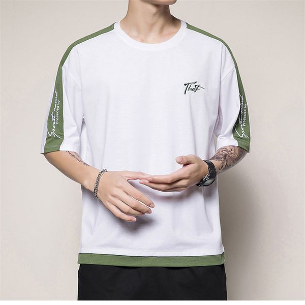 mens designer t shirts embroidery panelled tees short sleeve letter print clothing mens casual fashion, White;black
mens designer t shirts embroidery panelled tees short sleeve letter print clothing mens casual fashion, White;black