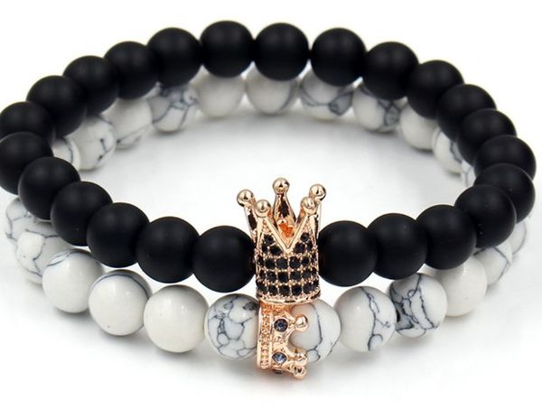 8mm 2pcs/lot gth24 elastic adjusted nature stone frosted agate onyx black volcanic lava white howlite crown bracelet
8mm 2pcs/lot gth24 elastic adjusted nature stone frosted agate onyx black volcanic lava white howlite crown bracelet