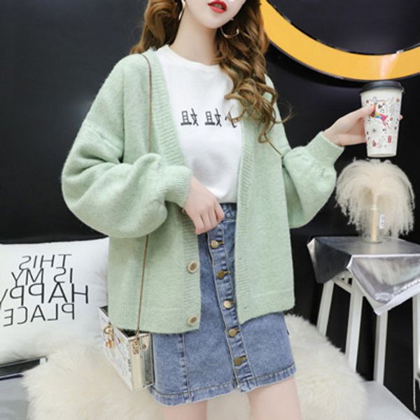 casual sweater women 2019 solid color puff sleeve autumn and winter cardigan korean loose fashion trend sweaters lxj745, White
casual sweater women 2019 solid color puff sleeve autumn and winter cardigan korean loose fashion trend sweaters lxj745, White