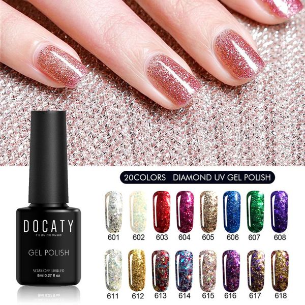 docaty diamond sequins nail polish with absorbent gold foil gel polish with led varnish semi-permanent hybrid glitter gel nails, Red;pink
docaty diamond sequins nail polish with absorbent gold foil gel polish with led varnish semi-permanent hybrid glitter gel nails, Red;pink