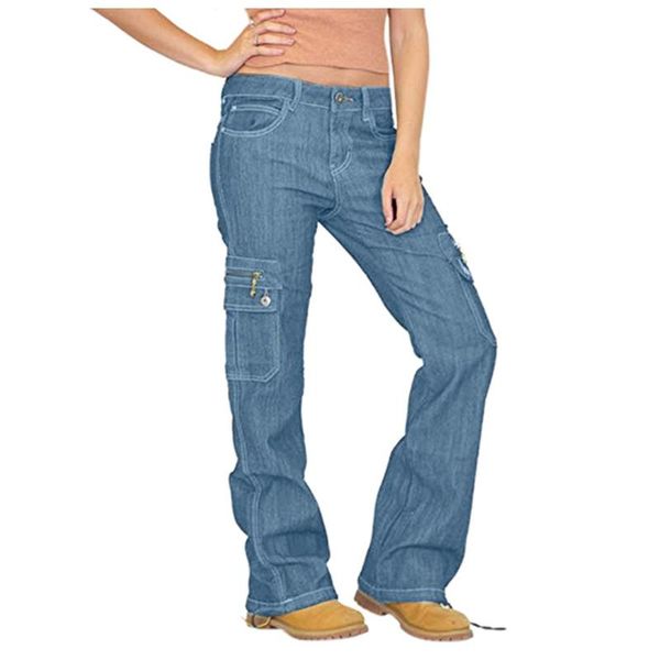 women destoryed flare jeans button wide leg denim cargo pants combat jeans woman high waist, Blue
women destoryed flare jeans button wide leg denim cargo pants combat jeans woman high waist, Blue