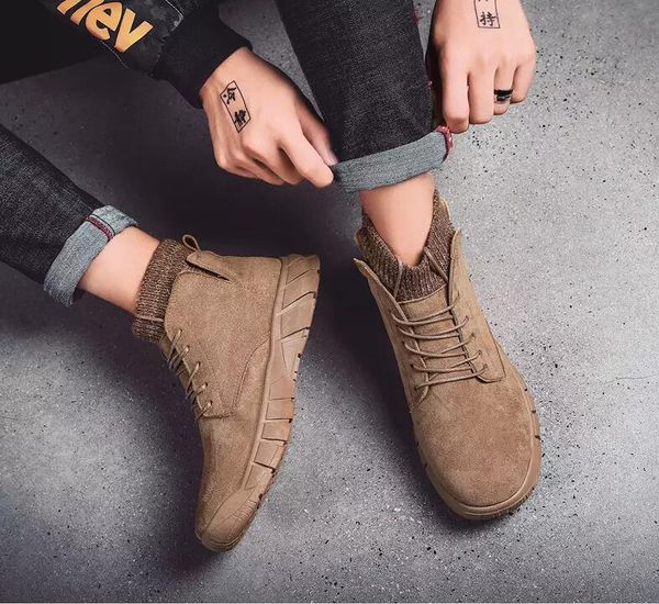 2019 fly men boots patchwork knit winter boots designer ankle martin boots brown black outdoor walking sneakers size 40-44
2019 fly men boots patchwork knit winter boots designer ankle martin boots brown black outdoor walking sneakers size 40-44