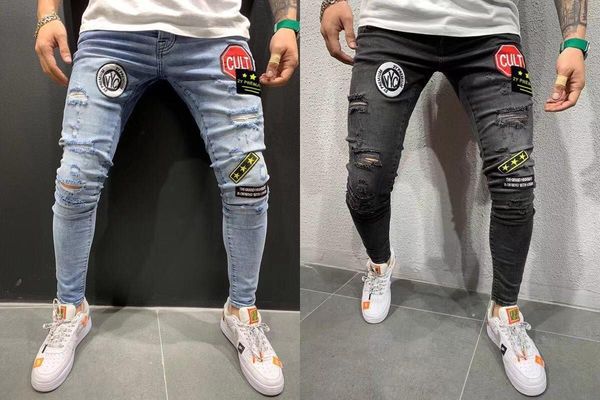 mjartoria men brand embroidery jeans fashion men casual slim fit straight high stretch feet skinny jeans men's trousers homme, Black
mjartoria men brand embroidery jeans fashion men casual slim fit straight high stretch feet skinny jeans men's trousers homme, Black