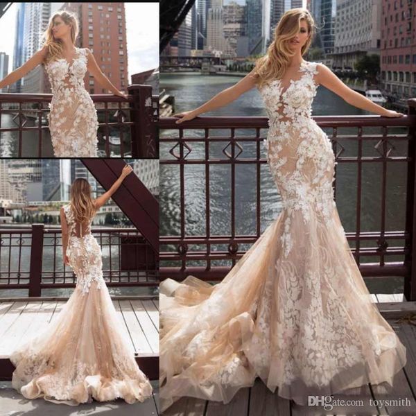 fashion design mermaid wedding gowns full appliques illusion button back bridal gowns champagne bride dress vestido de noiva, White
fashion design mermaid wedding gowns full appliques illusion button back bridal gowns champagne bride dress vestido de noiva, White