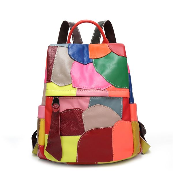 genuine leather backpack sheepskin colorful patchwork summer backpack designer travel luxury bag shopper bag 2019 gift
genuine leather backpack sheepskin colorful patchwork summer backpack designer travel luxury bag shopper bag 2019 gift