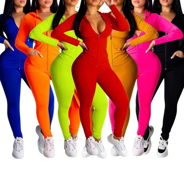 arrival women tracksuit 2 piece sets solid color v neck hooded long sleeve zipper + long legging tight pants yoga set, White;red
arrival women tracksuit 2 piece sets solid color v neck hooded long sleeve zipper + long legging tight pants yoga set, White;red