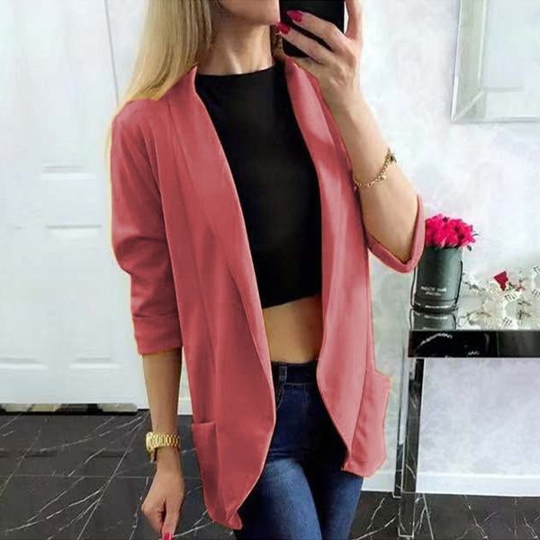 spring autumn solid color stitching jackets women lapel casual fashion pocket blazer long sleeves slim warm coat blazer 2020, White;black
spring autumn solid color stitching jackets women lapel casual fashion pocket blazer long sleeves slim warm coat blazer 2020, White;black