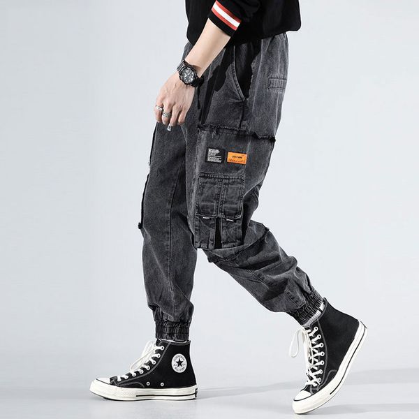 japanese fashion men jeans black gray vintage designer harem trousers multi pockets cargo pants streetwear hip hop jeans men, Blue
japanese fashion men jeans black gray vintage designer harem trousers multi pockets cargo pants streetwear hip hop jeans men, Blue