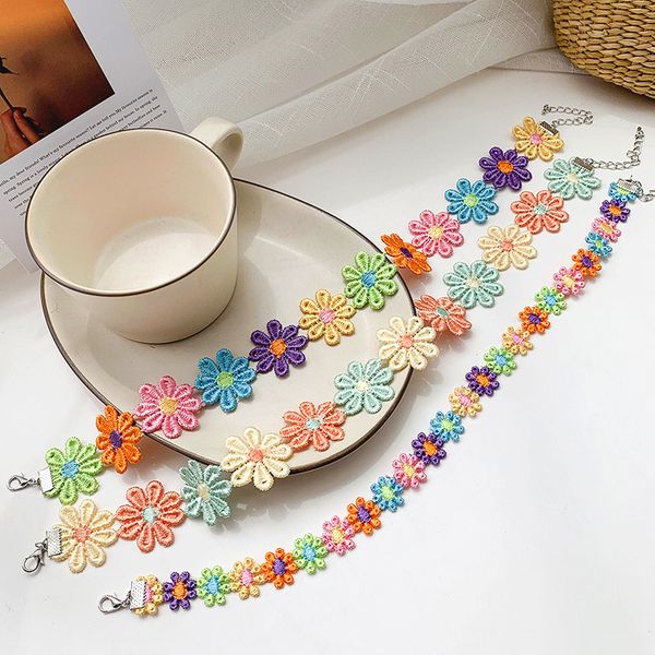fashion girls handmade lace choker necklace colorful sunflower statement necklaces jewelry for women charm party jewelry, Golden;silver
fashion girls handmade lace choker necklace colorful sunflower statement necklaces jewelry for women charm party jewelry, Golden;silver