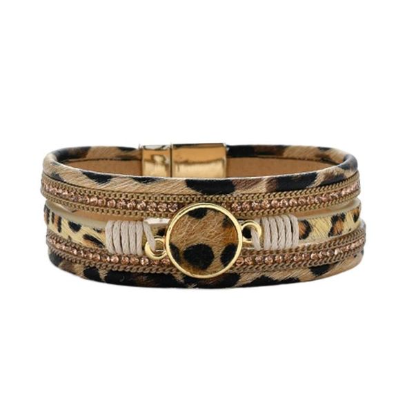 leopard bracelet hand-woven fashion jewelry wrap leather braided magnet buckle rope bracelet for women jewelry party, Black
leopard bracelet hand-woven fashion jewelry wrap leather braided magnet buckle rope bracelet for women jewelry party, Black