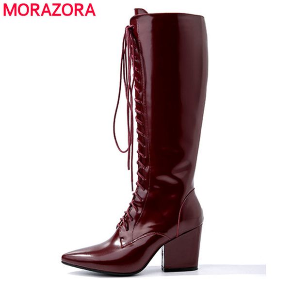 morazora 2020 big size 42 knee high boots women patent leather high heels party prom shoes lace up autumn winter boots female, Black
morazora 2020 big size 42 knee high boots women patent leather high heels party prom shoes lace up autumn winter boots female, Black