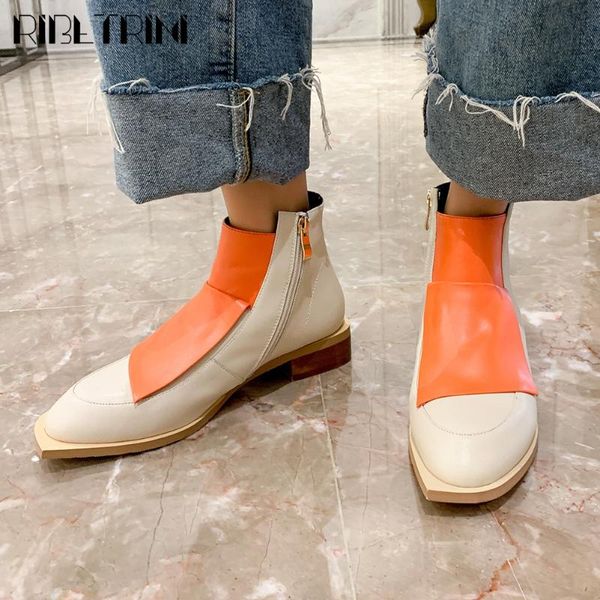 ribetrini cool street ankle platform shoes woman spring brand new mixed-color real leather boots women casual low heel boots, Black
ribetrini cool street ankle platform shoes woman spring brand new mixed-color real leather boots women casual low heel boots, Black