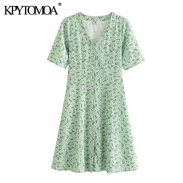 kpytomoa women 2020 chic fashion floral printed buttons mini dress vintage v neck short sleeve female dresses vestidos mujer, Black;gray
kpytomoa women 2020 chic fashion floral printed buttons mini dress vintage v neck short sleeve female dresses vestidos mujer, Black;gray