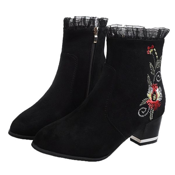 winter warm boots women embroidery shoes square heels boot woman zipper suede women winter boots tide, Black
winter warm boots women embroidery shoes square heels boot woman zipper suede women winter boots tide, Black