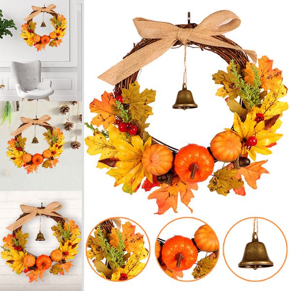 newly autumn leaf pumpkin wreath with bell thanksgiving halloween front door home decor
newly autumn leaf pumpkin wreath with bell thanksgiving halloween front door home decor