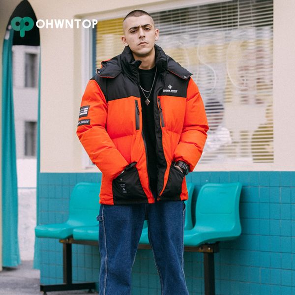 men color block patchwork zipper pockets removable hooded parkas jackets streetwear casual hip hop cotton padded parka coat, Black
men color block patchwork zipper pockets removable hooded parkas jackets streetwear casual hip hop cotton padded parka coat, Black