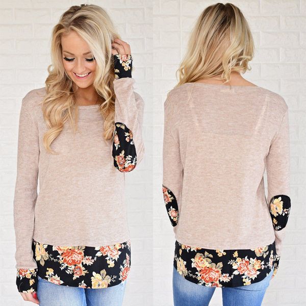 new 2018 arrival women autumn loose long sleeve patchwork floral ladies casual t-shirt, White
new 2018 arrival women autumn loose long sleeve patchwork floral ladies casual t-shirt, White