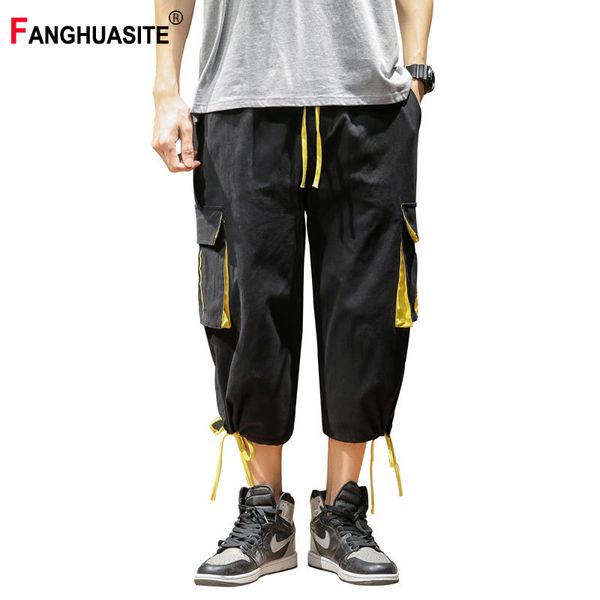 men's summer cargo pants high-quality hip-hop ribbon solid color calf length pants new multi-pocket beam foot casual k376, Black
men's summer cargo pants high-quality hip-hop ribbon solid color calf length pants new multi-pocket beam foot casual k376, Black