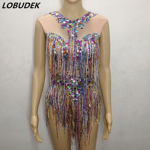 zentai costumes colorful tassels rhinestones bodysuit sparkly fringes sleeveless bodysuits nightclub women dance stage wear, Black
zentai costumes colorful tassels rhinestones bodysuit sparkly fringes sleeveless bodysuits nightclub women dance stage wear, Black