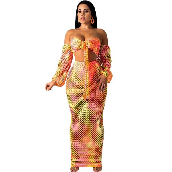 tie dye fishnet sheer two piece set women bow tie up strapless crop + maxi skirt summer beach 2pcs matching set outfits, White
tie dye fishnet sheer two piece set women bow tie up strapless crop + maxi skirt summer beach 2pcs matching set outfits, White