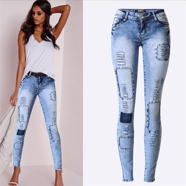 ultra stretchy blue hole patchwork jeans woman denim pants trousers for women pencil skinny jeans low waist
ultra stretchy blue hole patchwork jeans woman denim pants trousers for women pencil skinny jeans low waist