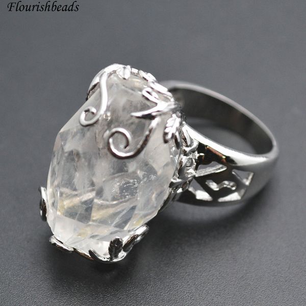 1pc natural clear crystal quartz stone nugget band rings fashion man woman jewelry, Golden;silver
1pc natural clear crystal quartz stone nugget band rings fashion man woman jewelry, Golden;silver