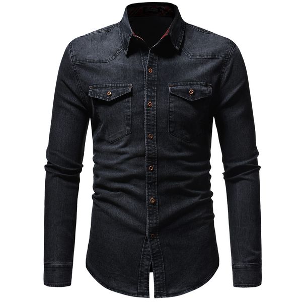 2018 men shirt classic casual demin shirt long sleeve brand-clothing social chemise homme jeans wear plus size xxxl, White;black
2018 men shirt classic casual demin shirt long sleeve brand-clothing social chemise homme jeans wear plus size xxxl, White;black