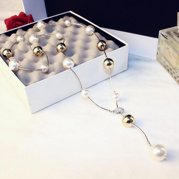 2019 new long simulated pearls ladies necklaces clavicle chain charm long sweater chain necklaces & pendants for women, Silver
2019 new long simulated pearls ladies necklaces clavicle chain charm long sweater chain necklaces & pendants for women, Silver