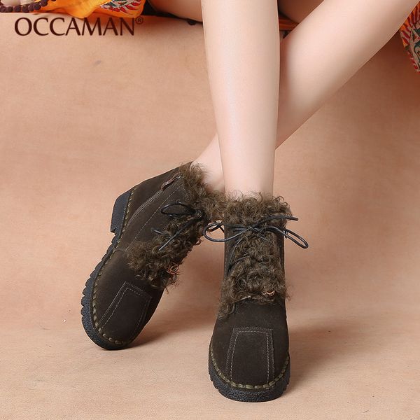 winter new original handmade cowhide suede snow boots comfortable plush flat low heel boots 63093, Black
winter new original handmade cowhide suede snow boots comfortable plush flat low heel boots 63093, Black
