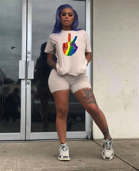 fingers printed womens designer 2pcs sport sets short sleeve slim female tracksuits casual womens clothing, Gray
fingers printed womens designer 2pcs sport sets short sleeve slim female tracksuits casual womens clothing, Gray