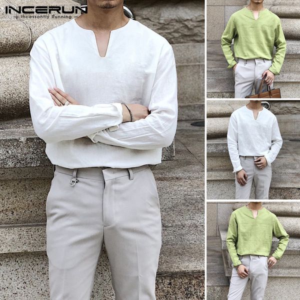 men's casual shirts incerun mens long sleeve green luxury party business fashion henley cotton loose v neck vintage stage blouse, White;black
men's casual shirts incerun mens long sleeve green luxury party business fashion henley cotton loose v neck vintage stage blouse, White;black