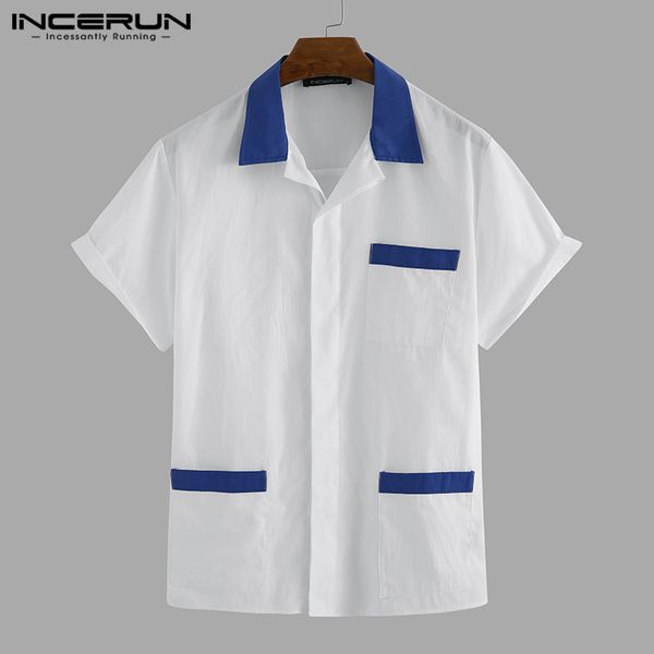 incerun 2020 fashion men shirt short sleeve casual lapel blouse summer streetwear breathable pockets mens work uniform s-5xl, White;black
incerun 2020 fashion men shirt short sleeve casual lapel blouse summer streetwear breathable pockets mens work uniform s-5xl, White;black