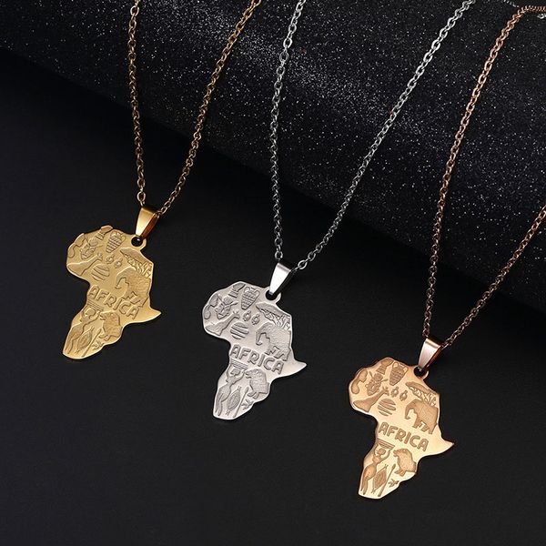 new punk stainless steel map of africa animal elements pendant necklaces hip hop jewelry ing, Silver
new punk stainless steel map of africa animal elements pendant necklaces hip hop jewelry ing, Silver
