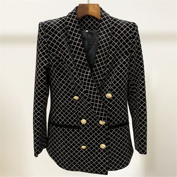2019 england vintage style plaid double breasted gold button v-neck office casual blazer pockets fashion winter clothes women, White;black
2019 england vintage style plaid double breasted gold button v-neck office casual blazer pockets fashion winter clothes women, White;black