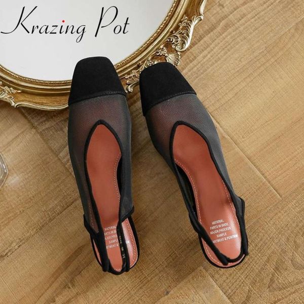 krazing pot new kid suede air mesh classic colors square toe med heels slingback shoes office lady simple women summer pumps l16, Black
krazing pot new kid suede air mesh classic colors square toe med heels slingback shoes office lady simple women summer pumps l16, Black
