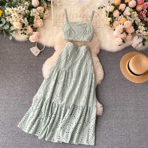 two piece dress fashion korean to set women camisole crop and medium long skirts 2021 summer ladies solid hollow suit, White
two piece dress fashion korean to set women camisole crop and medium long skirts 2021 summer ladies solid hollow suit, White