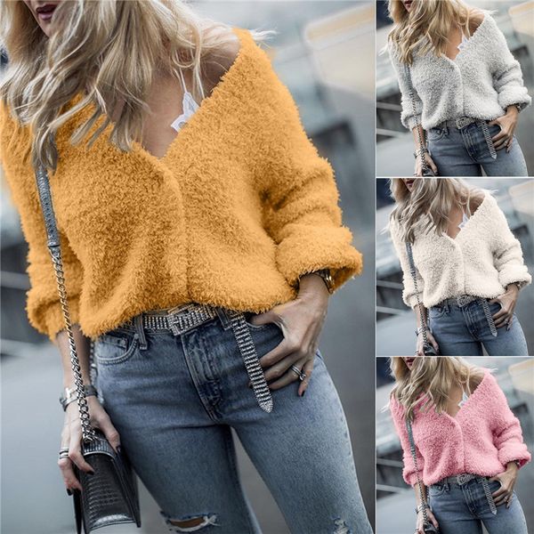 woolen plush sweater women v-neck button up sweaters long sleeve streetwear jumper pullovers shirts 2019 pull femme, White;black
woolen plush sweater women v-neck button up sweaters long sleeve streetwear jumper pullovers shirts 2019 pull femme, White;black