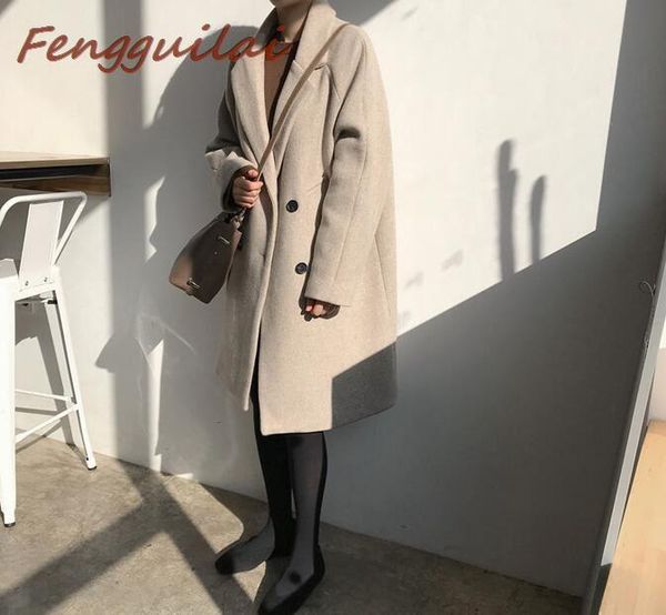 autumn winter new 2020 women's woolen jacket thicken long sleeve long lapel open front coat belt jacket student double breasted, Black
autumn winter new 2020 women's woolen jacket thicken long sleeve long lapel open front coat belt jacket student double breasted, Black