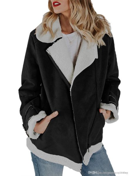 suede leather designer jacket plus size pockets pilot coats turndown collar lamb warm coat new motorbike women, Black;brown
suede leather designer jacket plus size pockets pilot coats turndown collar lamb warm coat new motorbike women, Black;brown