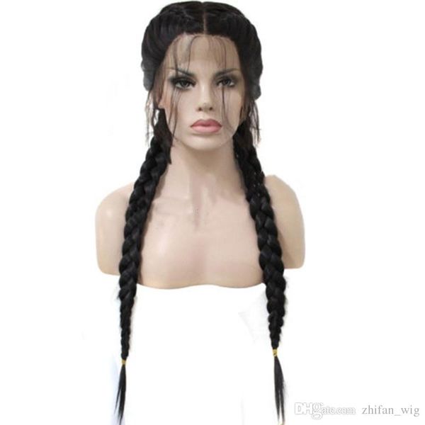 human lace front wig 26 inch black braid wig 360g braided wigs straight double ponytail synthetic lace front wigs
human lace front wig 26 inch black braid wig 360g braided wigs straight double ponytail synthetic lace front wigs