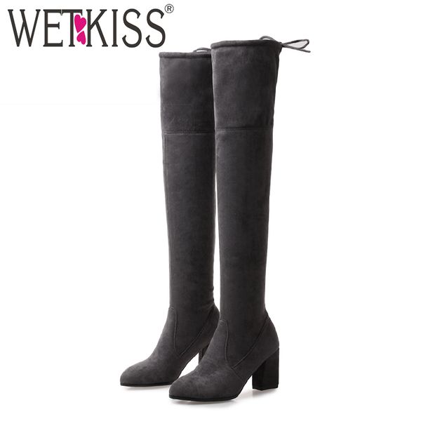 wetkiss winter high heels women boots cross tied round toe footwear fashion stretch over the knee female boot shoes women 2018, Black
wetkiss winter high heels women boots cross tied round toe footwear fashion stretch over the knee female boot shoes women 2018, Black